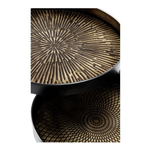 Haku Beistelltisch Celle 2er-Set schwarz kupfer mit Starburst- und Gittermuster-Design