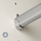 Gardinenstange Alu silber montiert an Wand, moderne Kleiderstange für Schlafzimmer und Wohnzimmer