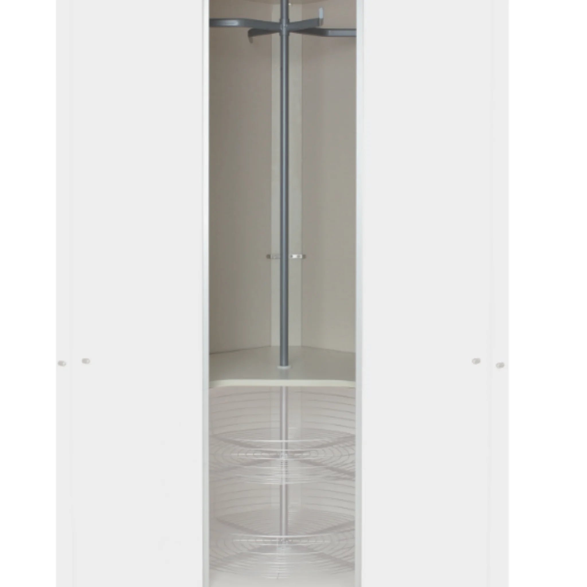 Jutzler Drehkreuz Eckelement weiß - moderner Eckschrank mit Drehboden für optimale Raumnutzung