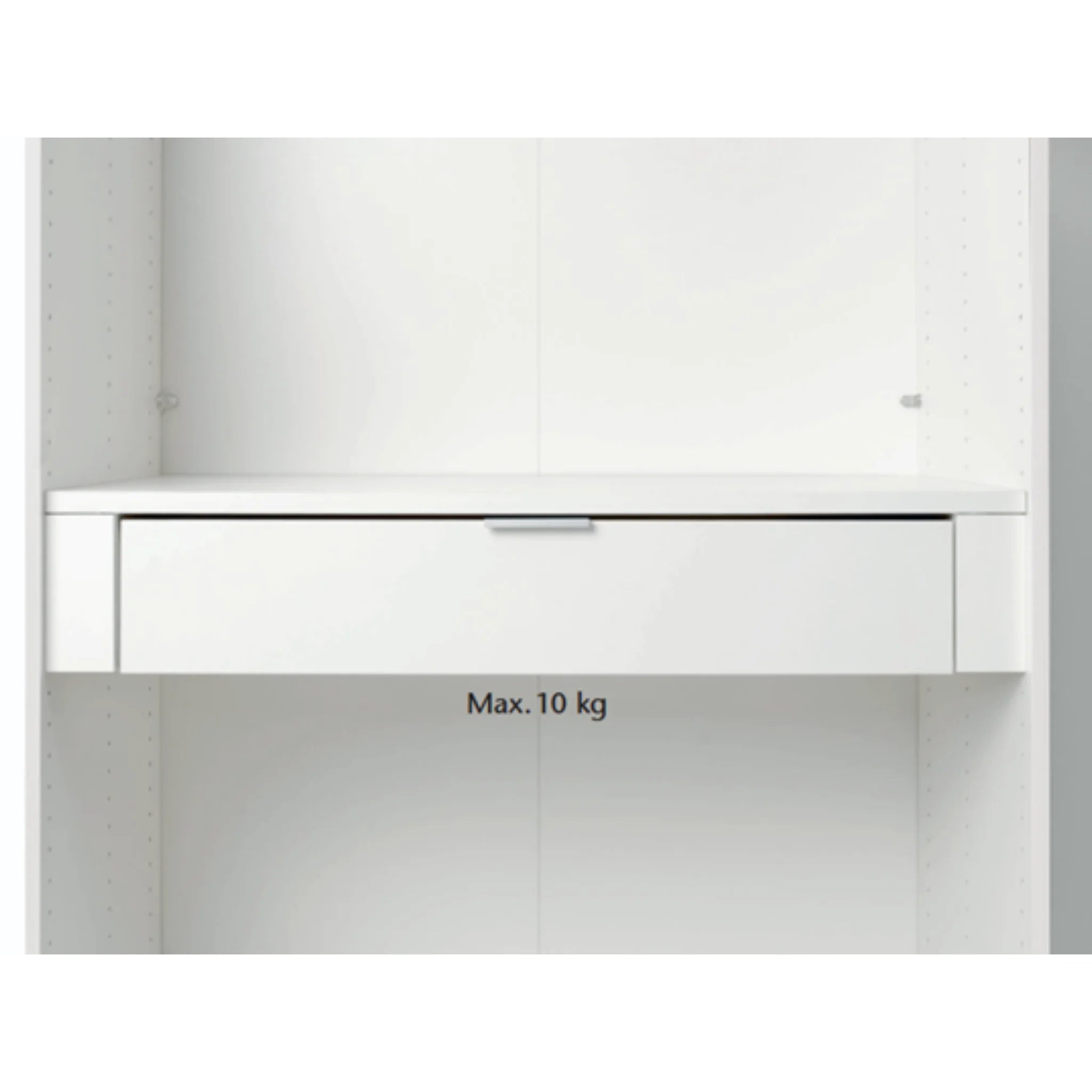 Grand tiroir intérieur Jutzler - blanc crème avec poignée en aluminium, fermeture amortie