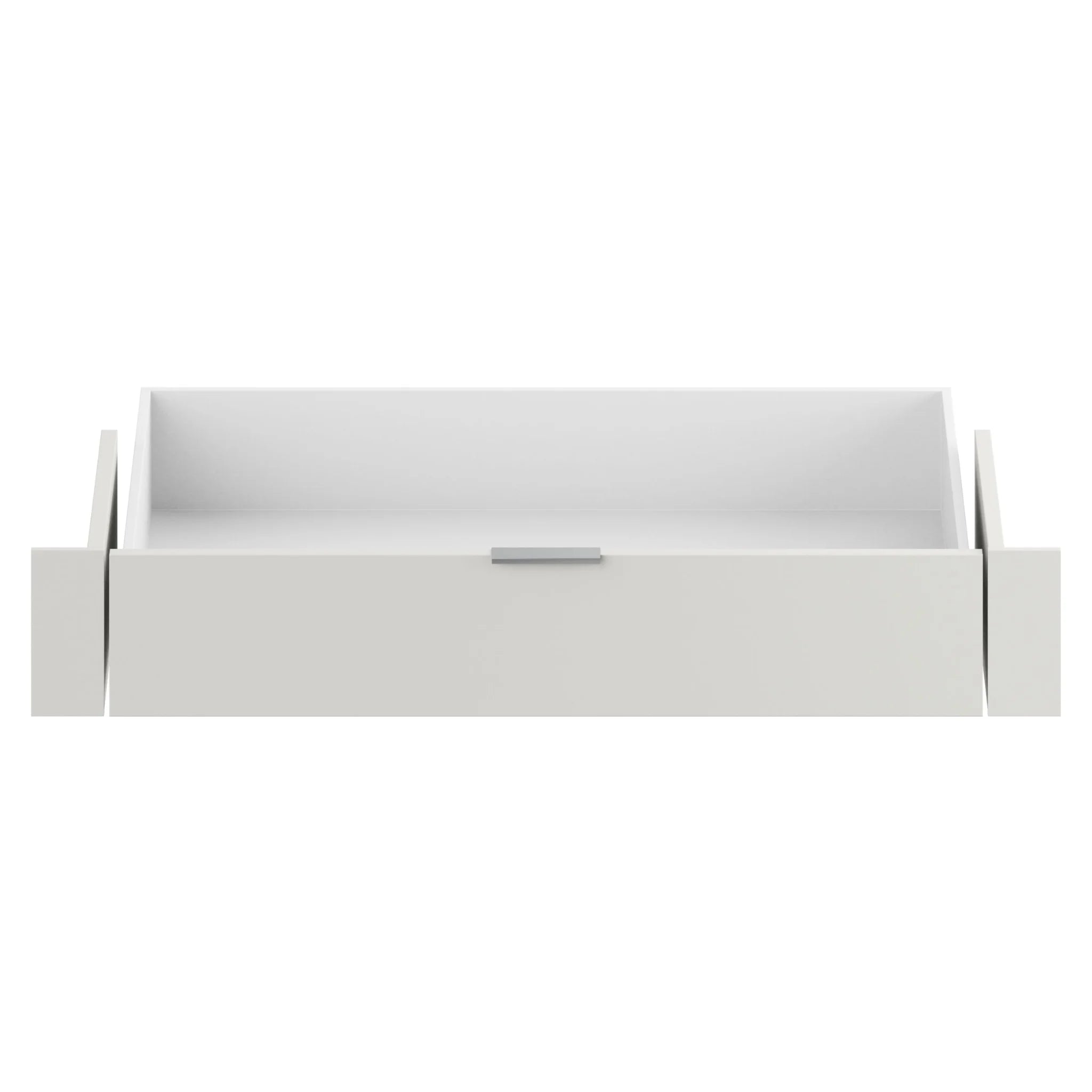 Grand tiroir intérieur Jutzler - blanc crème avec poignée en aluminium, fermeture amortie
