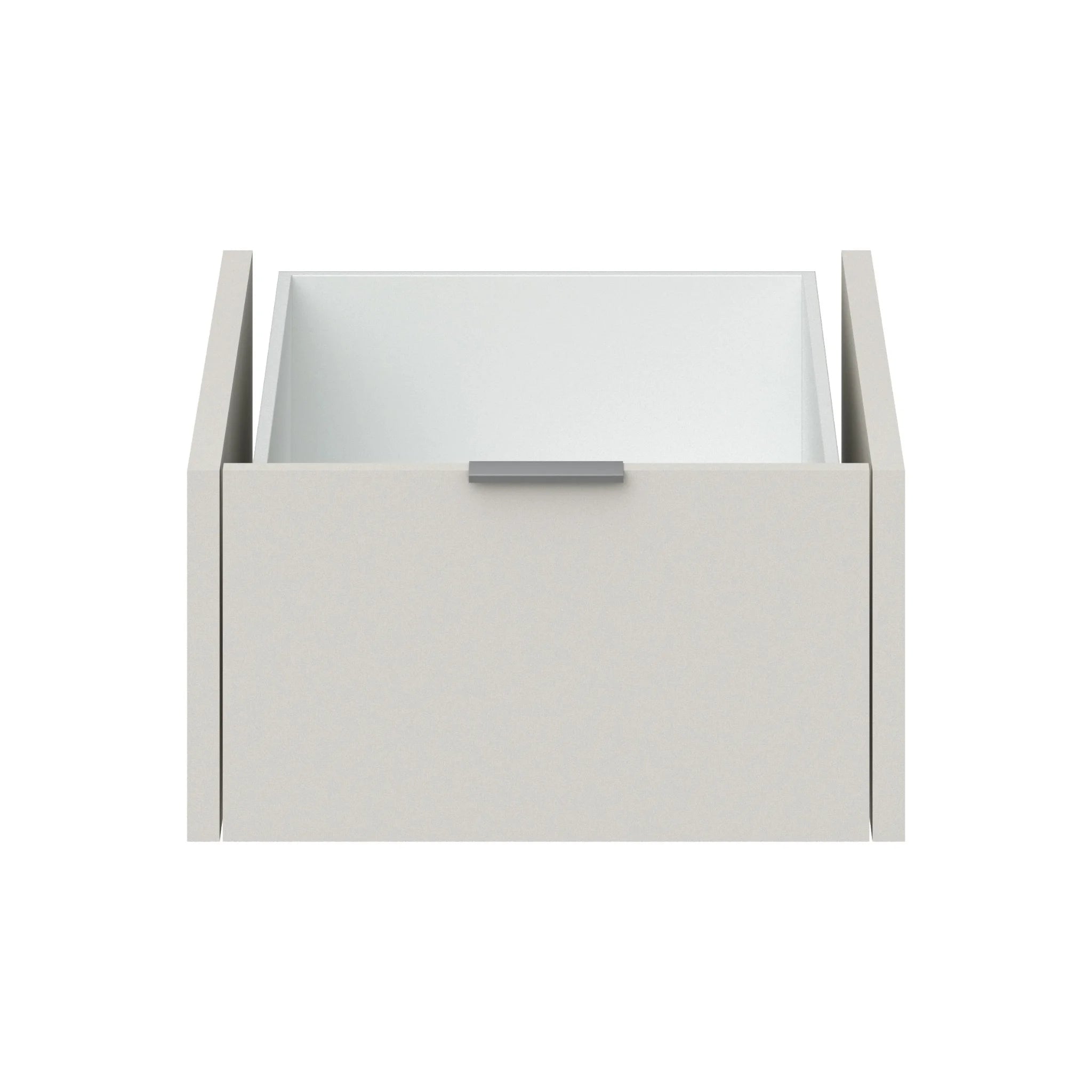 Petit tiroir intérieur haut de Jutzler - poignée en aluminium blanc crème avec mécanisme de fermeture amortie
