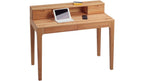 Schreibtisch Oskar aus hellem Massivholz mit Aufsatz, Schubladen und Tablet – modern & funktional