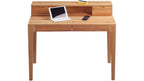 Schreibtisch Oskar aus Massivholz mit Aufsatz, Schubladen und Tablet – moderner Holzschreibtisch für das Homeoffice