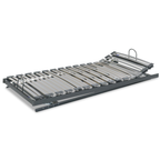 Lattenrost Swing-Flex B 90 x 200 cm mit grauem Metallrahmen und flexiblen Holzlatten, verstellbare Kopf- und Fußteilstütze,.