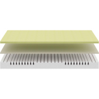 Bico Basic Matratze 90x200 cm – Querschnitt mit 3 Schichten: Komfortschaum, Viskose und Wellenschnitt-Kern