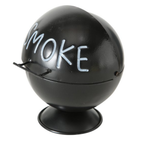 Boltze Aschenbecher Wiki Schwarz - Designaccessoire mit Tafelfarbe und Deckel