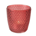 Boltze Windlicht Marilu 4er Set Rosa - Dekoglas mit Punktmuster