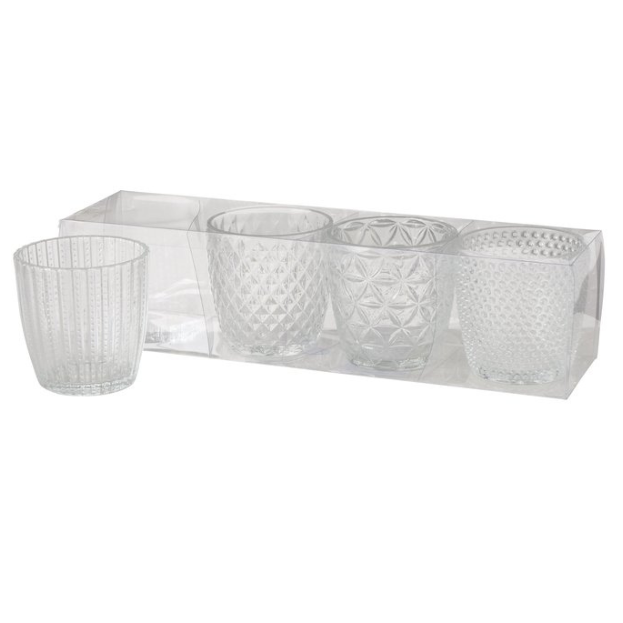 Boltze Wildlicht Marilu Kerzenhalter 4er Set Klarglas Teelichthalter