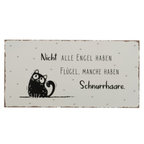 Boltze Schild Katze Molli mit Spruch "Nicht alle Engel haben Flügel" - Vintage Wanddeko