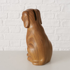 Boltze Spardose Wilhelmy Hund aus Holz - dekorative Hundefigur für Zuhause
