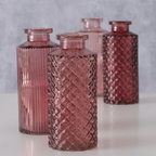 Rosa Glasvasen Set Panja 4-teilig - Dekorative Vasen mit Struktur von Boltze
