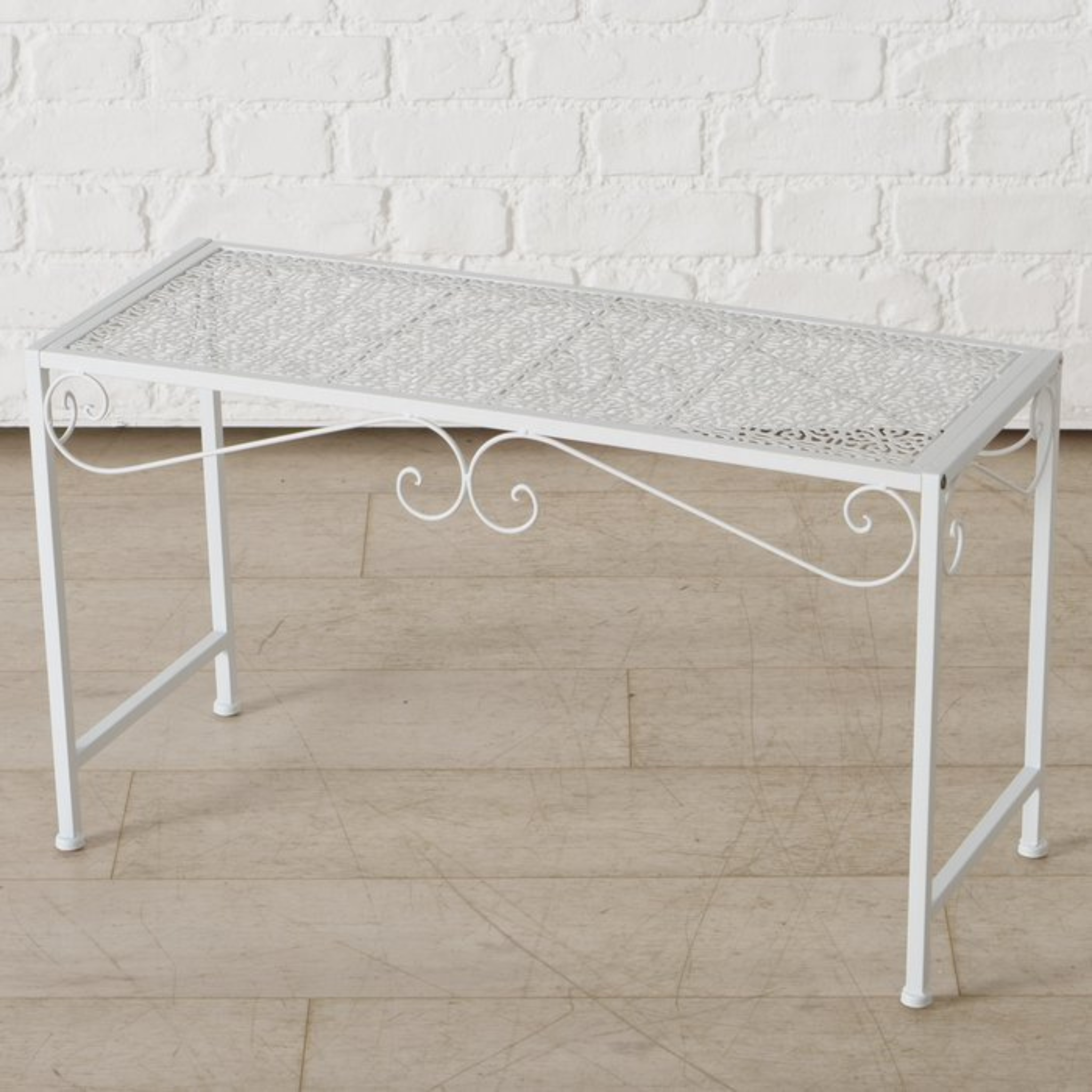 Boltze Blumentreppe Marisa Eisen Weiß - Elegantes Gartenmöbel mit geschwungenen Details
