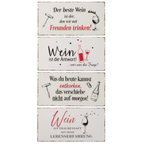 Boltze Wandschild Wein 20x40cm - Holzschild mit Sprüchen zum Thema Wein