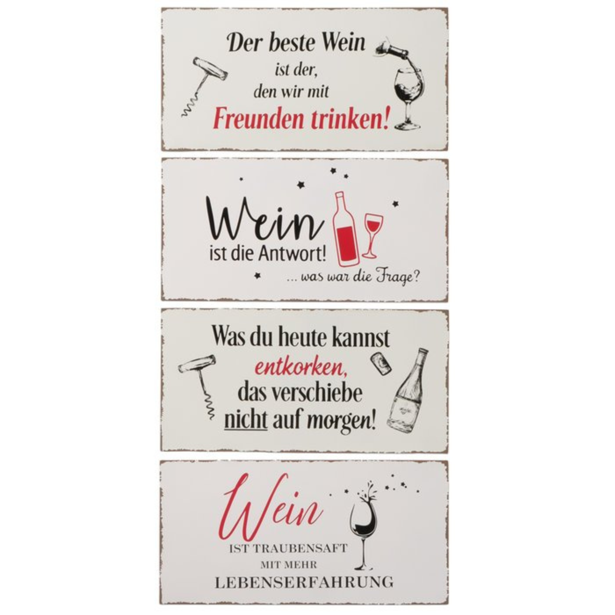 Boltze Wandschild Wein 20x40cm - Holzschild mit Sprüchen zum Thema Wein