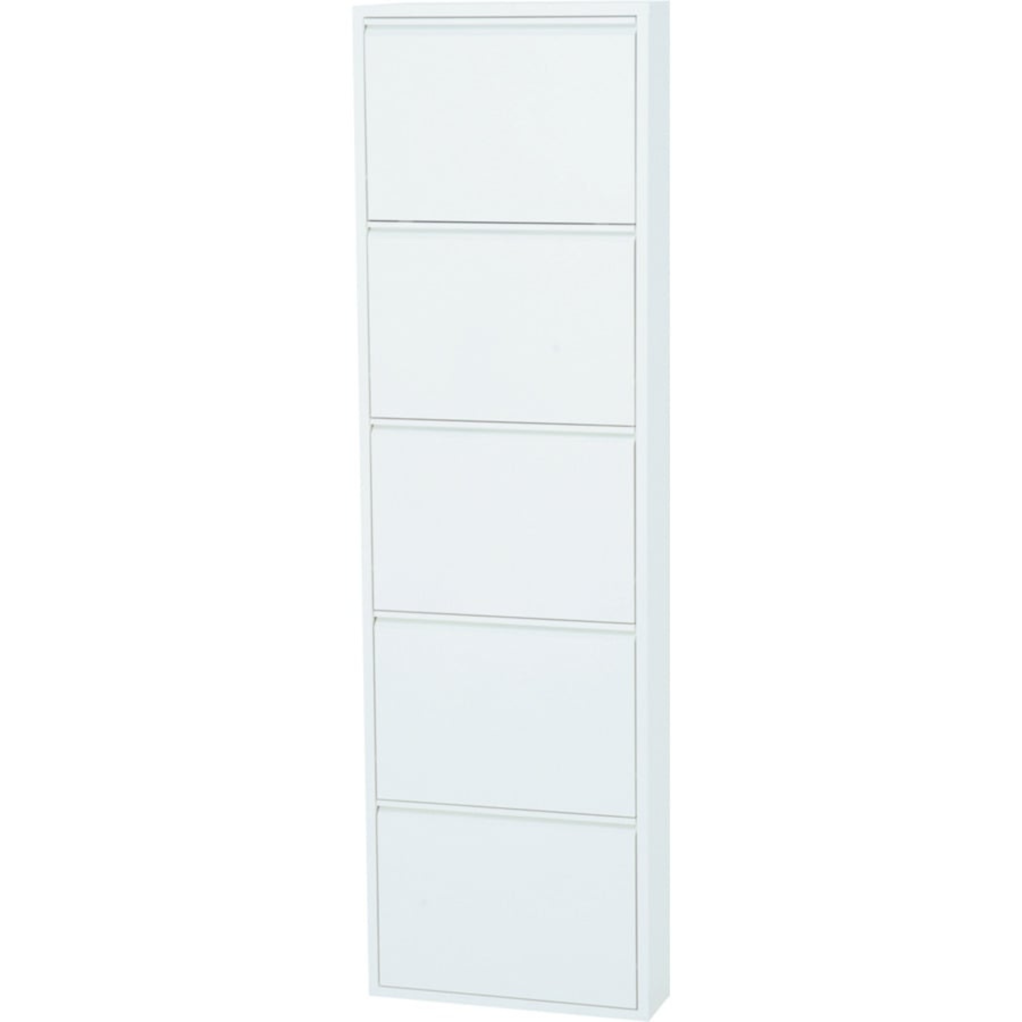 Meuble à chaussures en métal, blanc, 5 portes