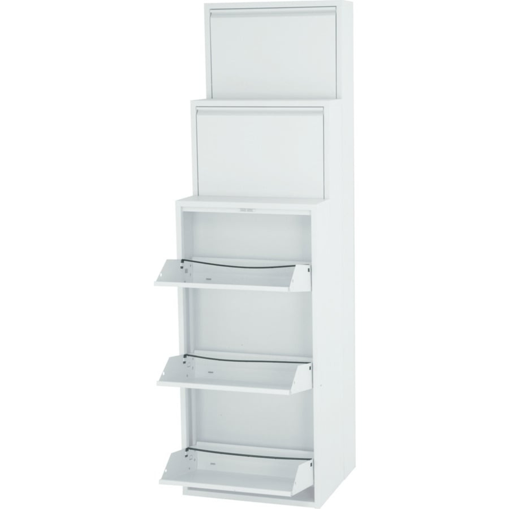 Meuble à chaussures en métal, blanc, 4 portes
