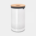 Brabantia Wäschekorb 60L in Weiss mit Korkdeckel und Lüftungslöchern – modernes Design für Bad & Hauswirtschaft