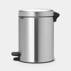 Brabantia NewIcon Treteimer 5L aus mattem Stahl – moderner Mülleimer mit Pedal für Küche und Bad