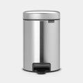 Brabantia Treteimer NewIcon 3L in Matt Steel – eleganter Badezimmer-Abfalleimer aus Edelstahl mit Pedal