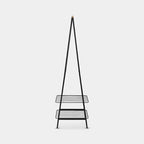 Brabantia Kleiderständer Linn in Schwarz mit zwei Ablagen, schlankes Design aus Metall