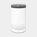 Brabantia Wäschekorb 60L in Weiß mit grauem Deckel und Lüftungslöchern