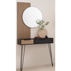 Schildmeyer Spiegel Hank800 - Moderner Wandspiegel rund mit Konsole und Hairpin-Beinen