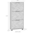 Schildmeyer Piazza Schuhschrank Natur mit 3 Klappen, 59,8x124,5 cm, modernes Design