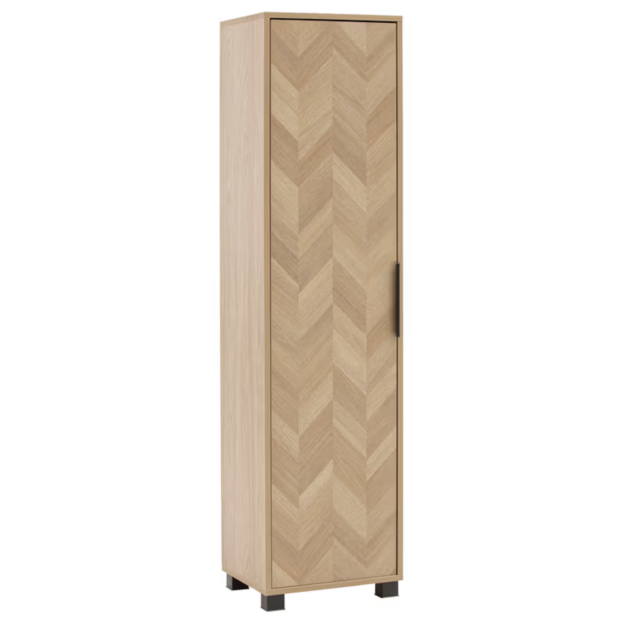 Schildmeyer Piazza Schrank H400 Natur - Moderner Hochschrank mit Fischgrät-Muster