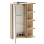 Schildmeyer Spiegelschrank Sasso SPS500 mit Ablagen und Seitenfächern in Holzoptik