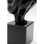 Kare Deko-Figur Athlet Small Schwarz – glänzende schwarze Skulptur auf Sockel