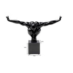 Kare Deko-Figur Athlet Small Schwarz – glänzende Skulptur eines Turners auf Würfelsockel, 9x9x9 cm