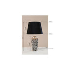 Kare Rose Multi Tischlampe mit schwarzem Samtschirm und silbernem Rosendekor-Sockel, Höhe 59 cm