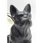 Schwarze Bulldogge Figur mit goldenen Flügeln – KARE Design Dekofigur Hund schwarz/gold