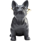 Schwarze Bulldogge Dekofigur mit goldenen Engelsflügeln, sitzend – KARE Design Deko Hund