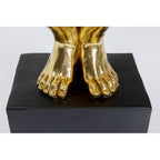 Goldene Füße Skulptur Athlet auf schwarzem Sockel – KARE Design Dekofigur Gold XL