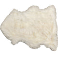Weißes Lammfell Teppich in natürlicher Form, flauschig und weich, ideal als Dekoration oder Bodenbelag