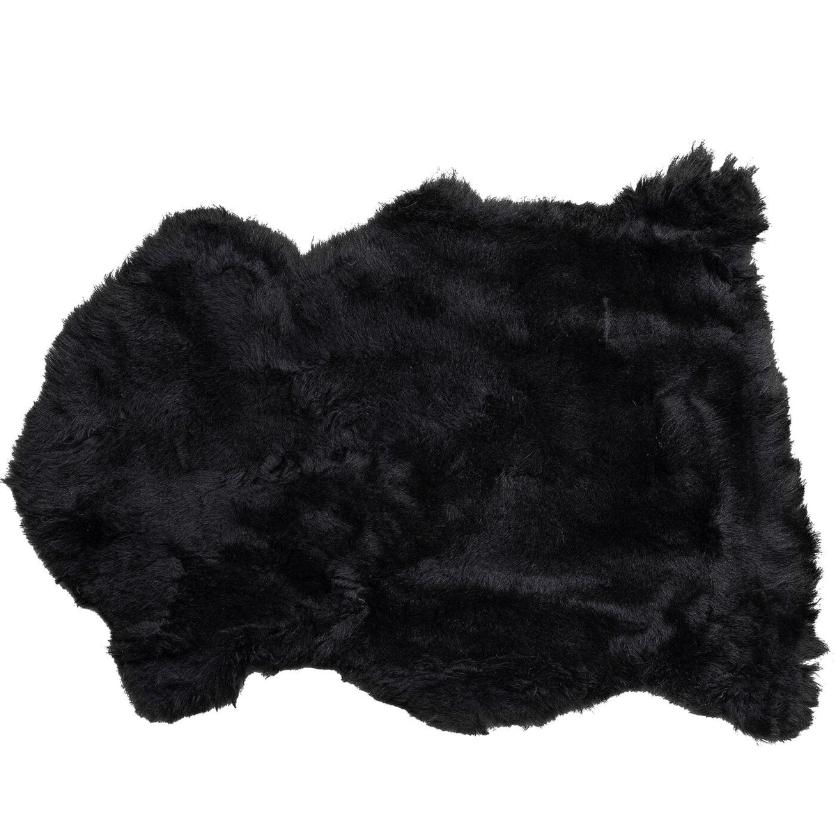 Kare Lammfell Teppich Schwarz – flauschiges Schaffell in schwarzer Farbe, natürliche Form