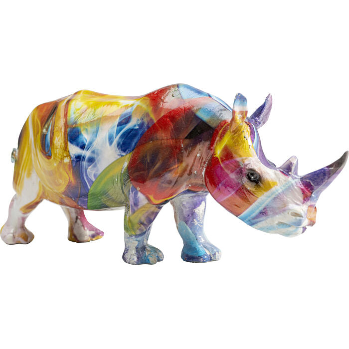 Figurine décorative Rhinocéros coloré 17 cm KARE