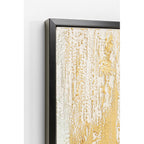 Abstraktes Gemälde Weiß Gold im schwarzen Rahmen, strukturierte Acrylmalerei, 80x120 cm, KARE Design