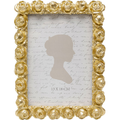 Goldener Bilderrahmen mit Rosendekor für 13x18 cm Fotos, üppige Blütenornamente in glänzendem Gold
