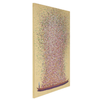 KARE Bild Flower Boat 80x100cm – Leinwandbild mit bunten Blüten und Gondoliere auf goldenem Hintergrund