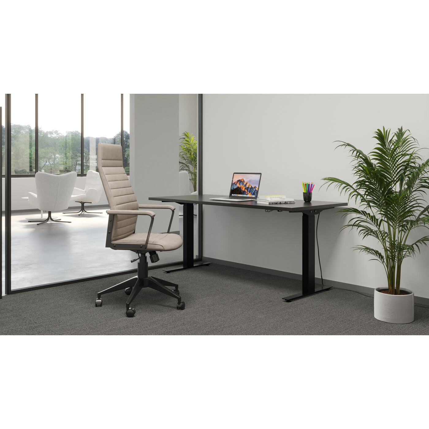 Chaise de bureau grise vintage Kare