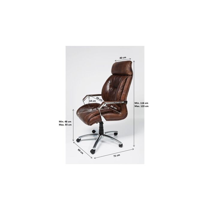 Fauteuil de bureau en cuir Cigar Lounge de Kare