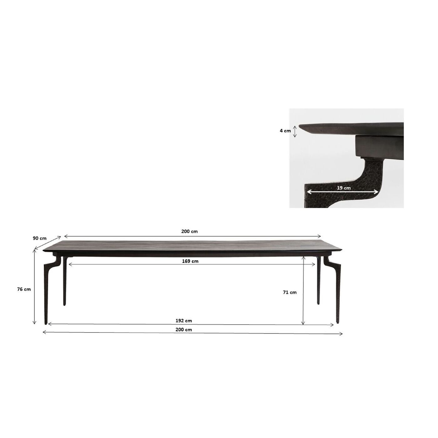 Table en bois massif 200x90 de Kare