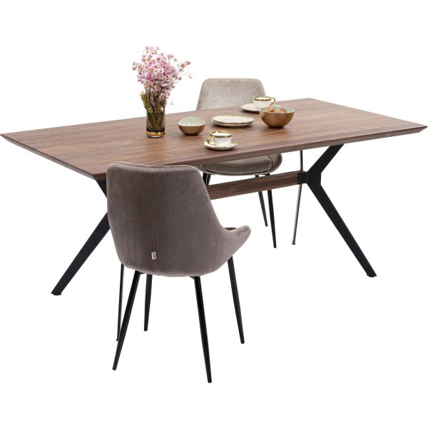 Table en bois massif noyer, 180 x 90 cm, par Kare