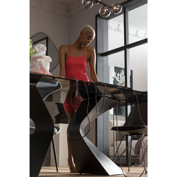 Table de salle à manger en verre 200x100 par Kare