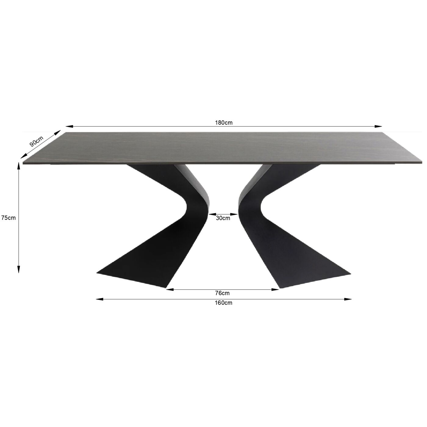 Table de salle à manger avec plateau en céramique de Kare