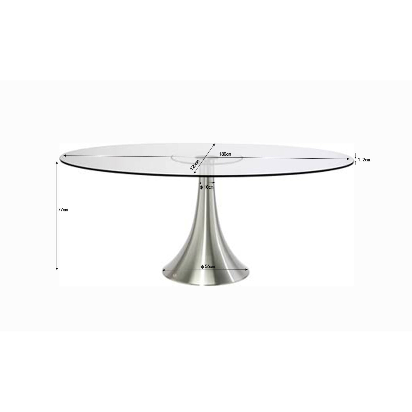 Table ovale en verre 180x120 de Kare
