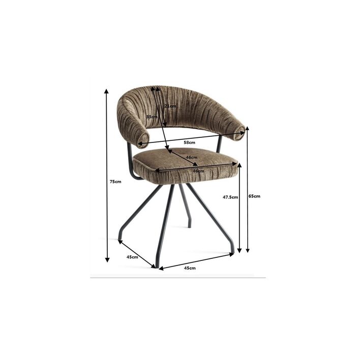 Fauteuil pivotant bleu foncé de Kare